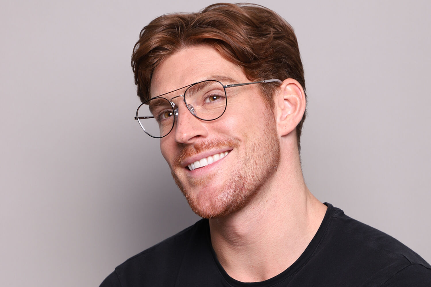 Ray-Ban RX6414 2983 Aviator Silver Top Black Eyeglasses