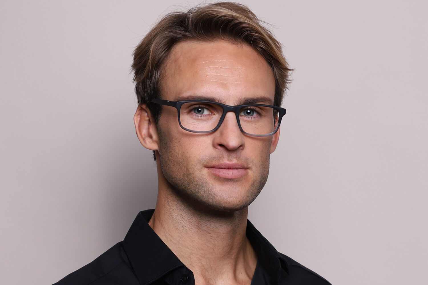 Emporio Armani EA3098 5566 Rectangle Black/Striped Grey Eyeglasses