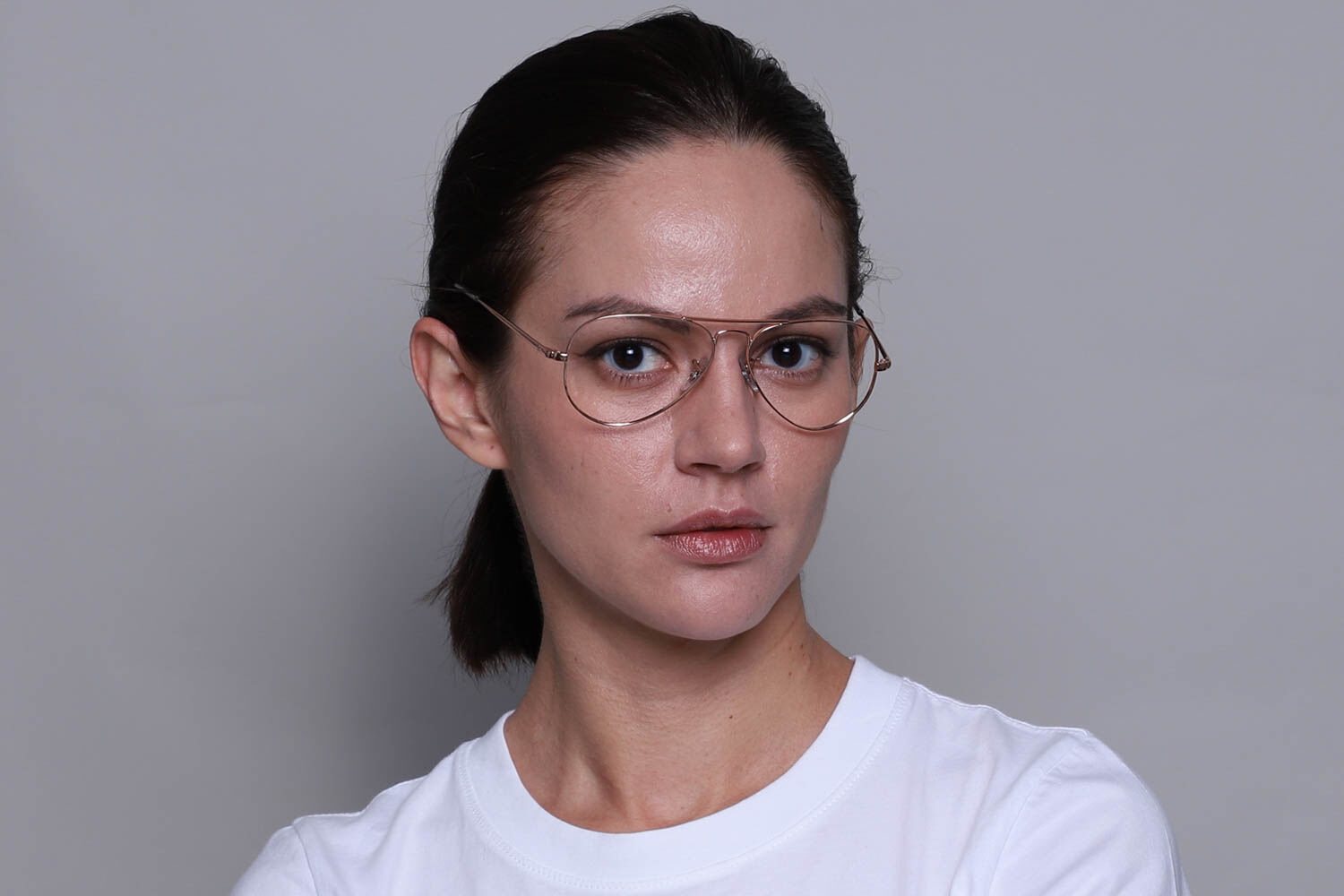 Ray-Ban RX6489 Aviator 3094 Aviator Shiny Rose Gold Eyeglasses