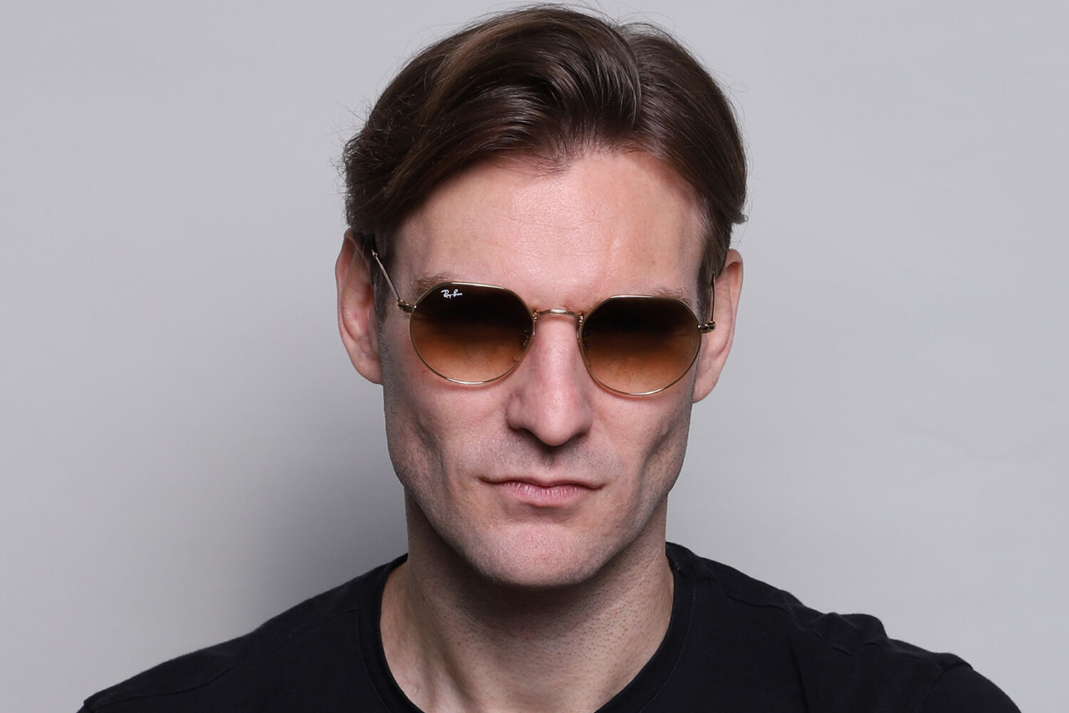 小物 RayBan JACK RB3565 Ray-Ban RB3565 Jack 001/51 Oval Gold Sunglasses | SmartBuyGlasses