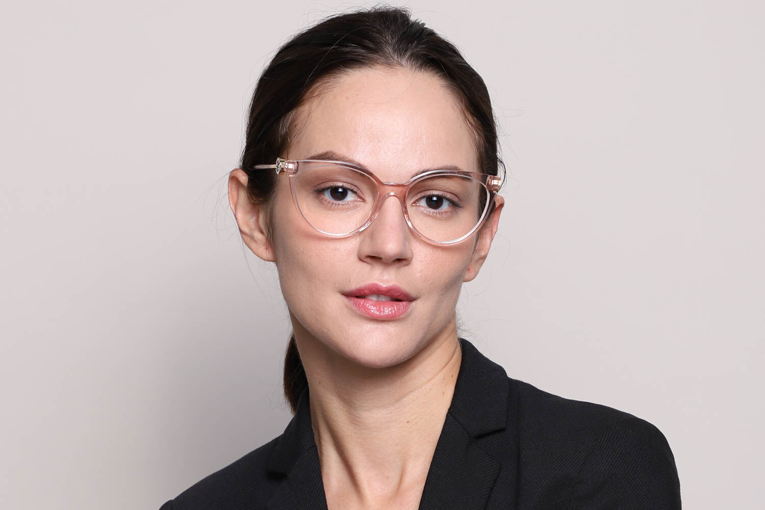 Versace VE3298B Asian Fit 5339 Cat Eye Transparent Pink Eyeglasses