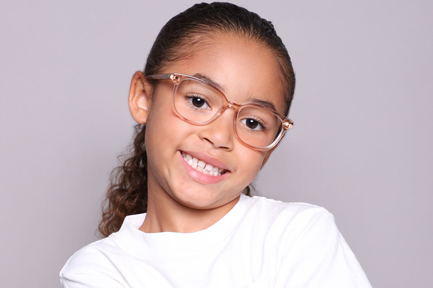 Kate Spade Bari Kids 35J Square Transparent Pink Eyeglasses