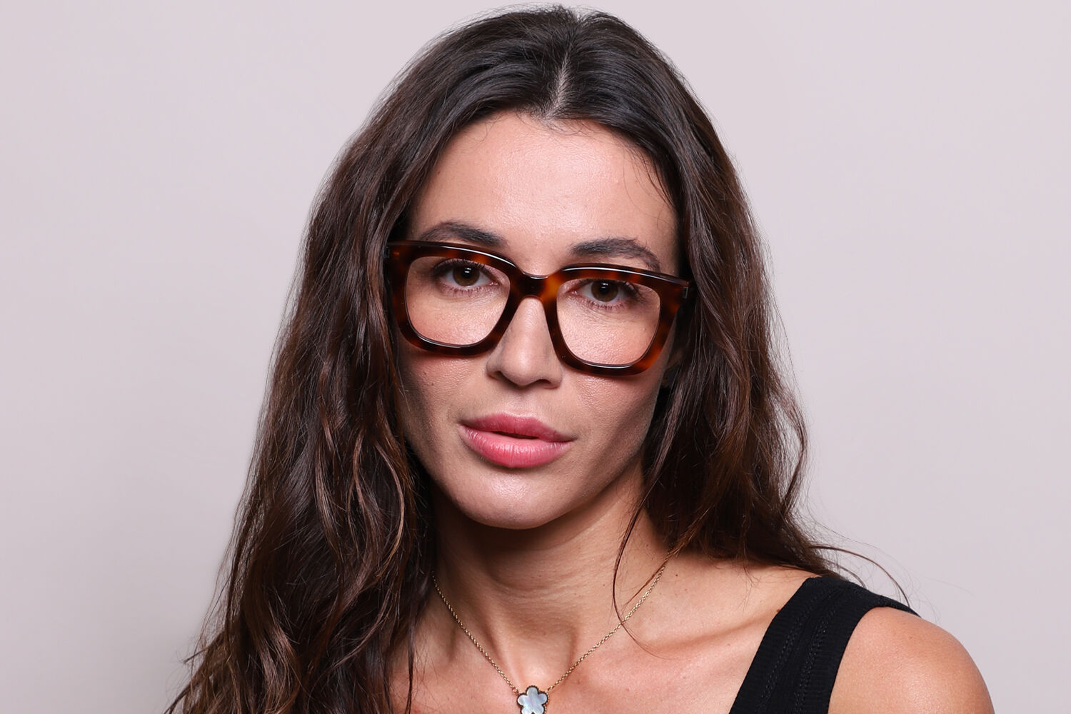 Saint Laurent SL 465 OPT 002 Square Shiny Tortoise Eyeglasses