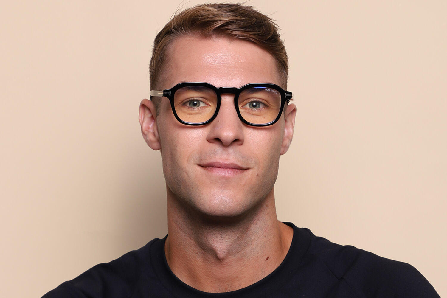 Tom Ford FT5836-B 001 Blue-Light Block Shiny Black Eyeglasses
