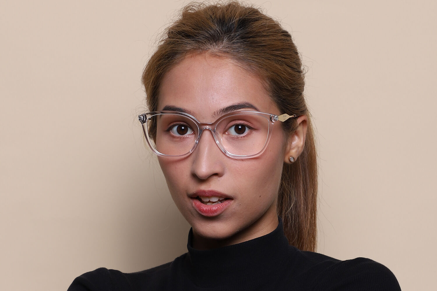 Prada PR 02ZVF Asian Fit 2AZ1O1 Clear Eyeglasses | SmartBuyGlasses