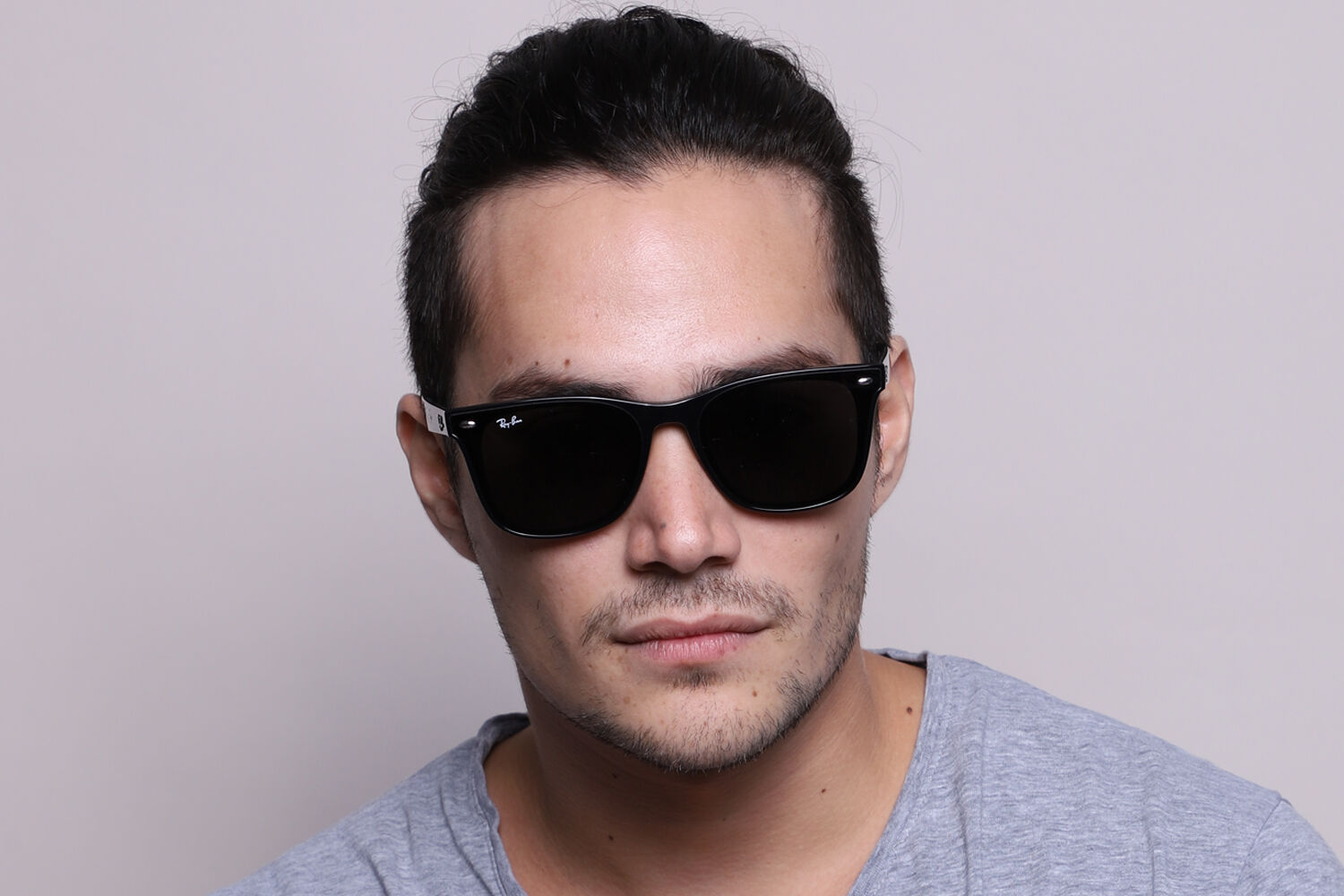 Ray-Ban RB4391D Asian Fit 601/87 Square Shiny Black Sunglasses
