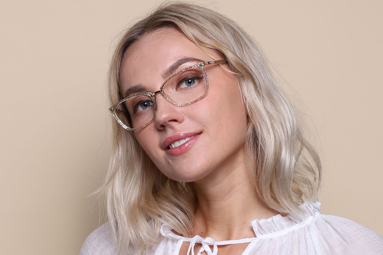 Guess GU2958 020 Glitter Gold Eyeglasses | SmartBuyGlasses Canada