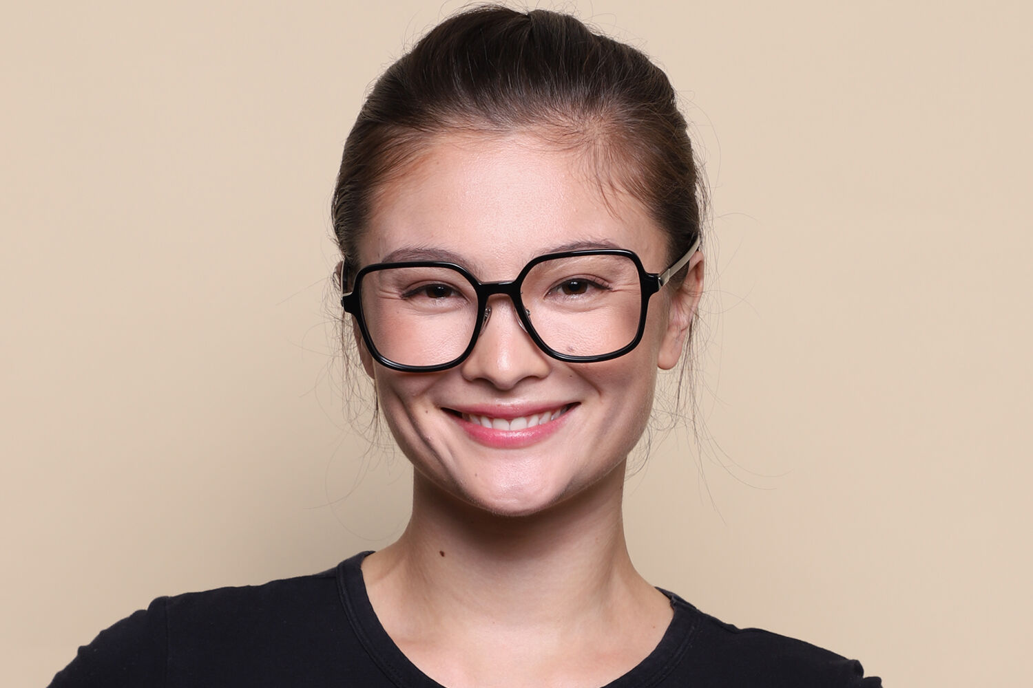 Prada PR 13ZVD Asian Fit 1AB1O1 Square Black Eyeglasses