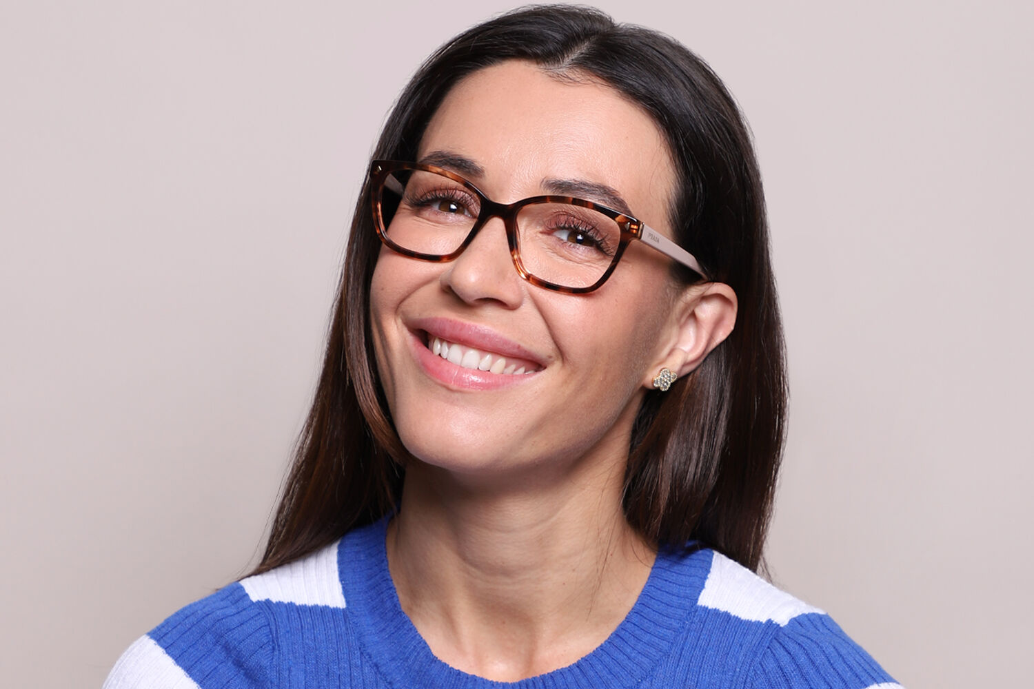 Prada PR 15ZV 07R1O1 Square Caramel Tortoise Eyeglasses