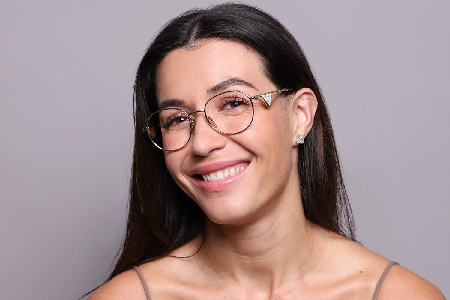 Prada PR A50V ZVN1O1 Oval Pale Gold Eyeglasses | SmartBuyGlasses