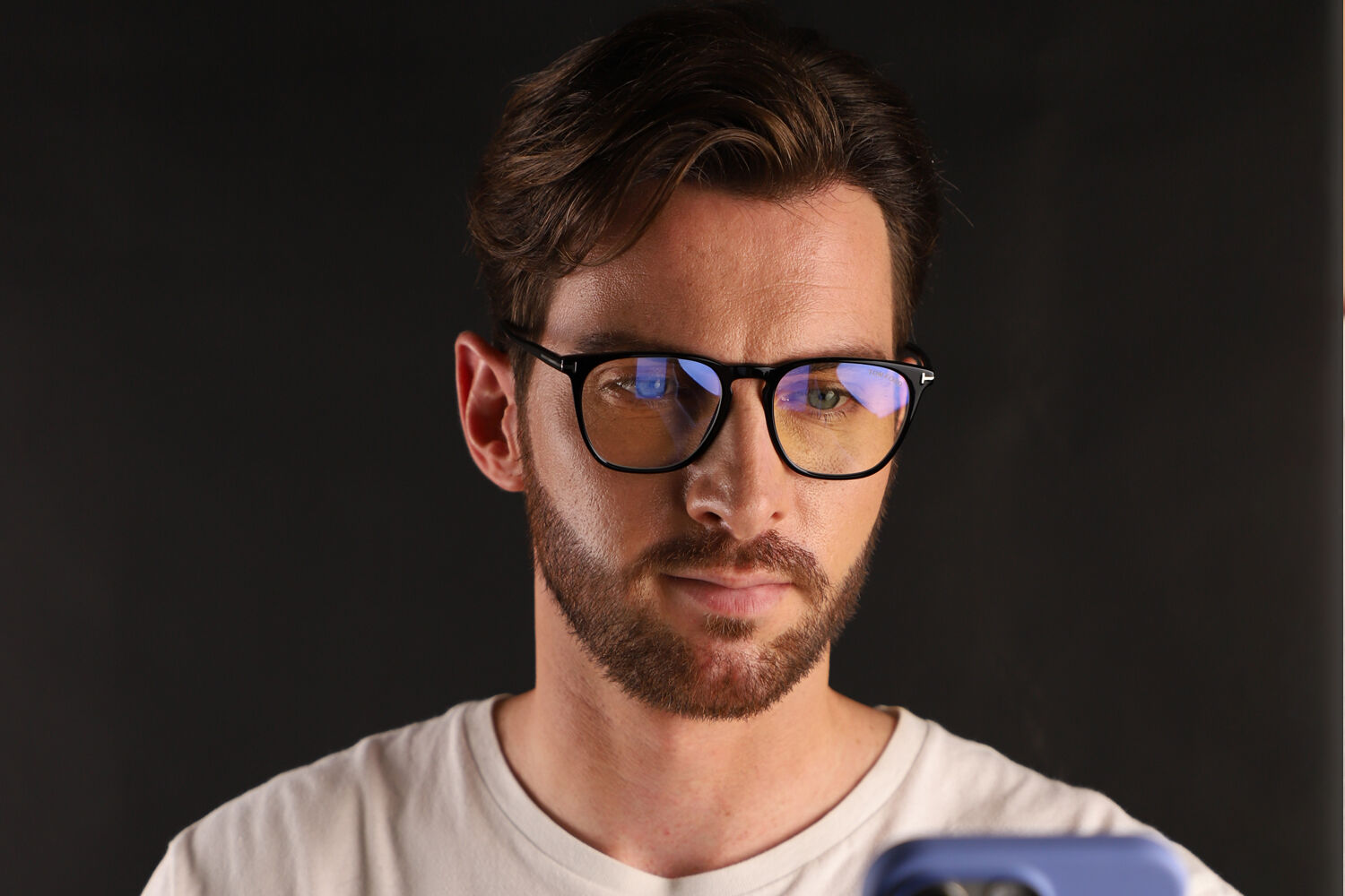 Tom Ford FT5937-B 001 Blue-Light Block Shiny Black Eyeglasses