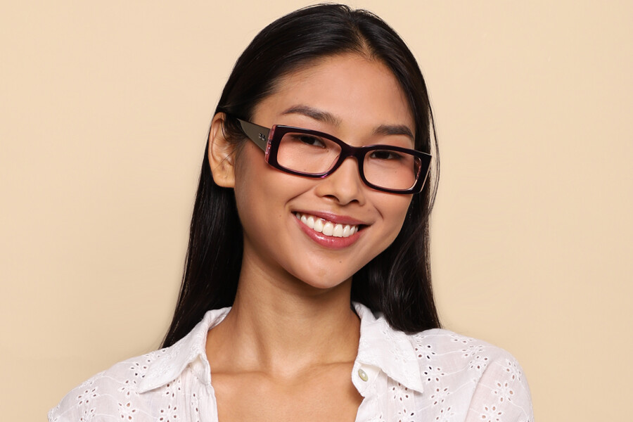 Ray-Ban RX5434 Miriam 8364 Square Violet on Transparent Pink  display picture 3