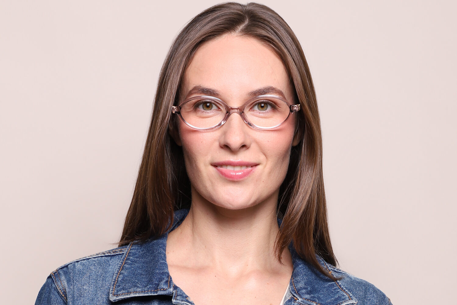 Miu Miu MU01XV 12W1O1 Oval Transparent Mauve Purple Eyeglasses