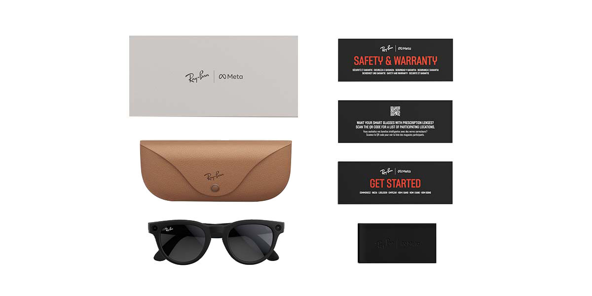 Ray-Ban Meta RW4009 Headliner 601S87 Oval Black Sunglasses