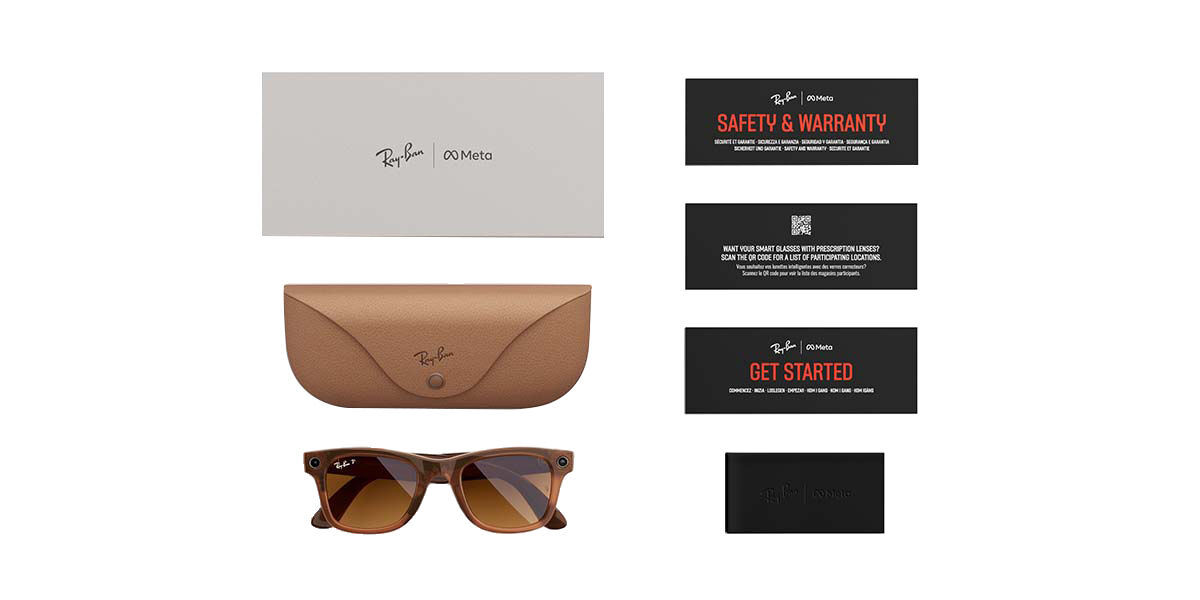Ray-Ban Meta RW4010 Skyler Polarized 670683 Cat Eye Beige Brown