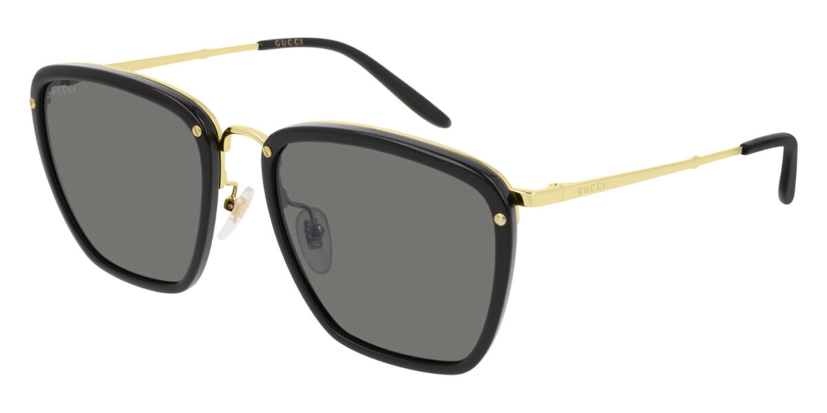 Gucci GG1037SK Asian Fit 001 Square Shiny Black Sunglasses