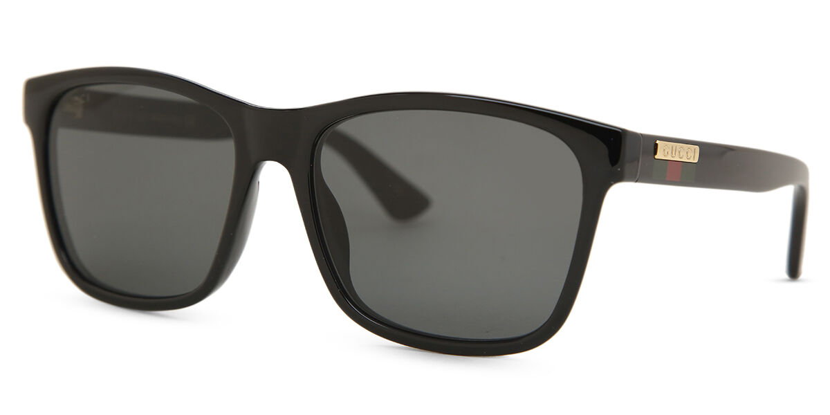 Gucci GG0746S 001 Square Shiny Black Sunglasses | SmartBuyGlasses