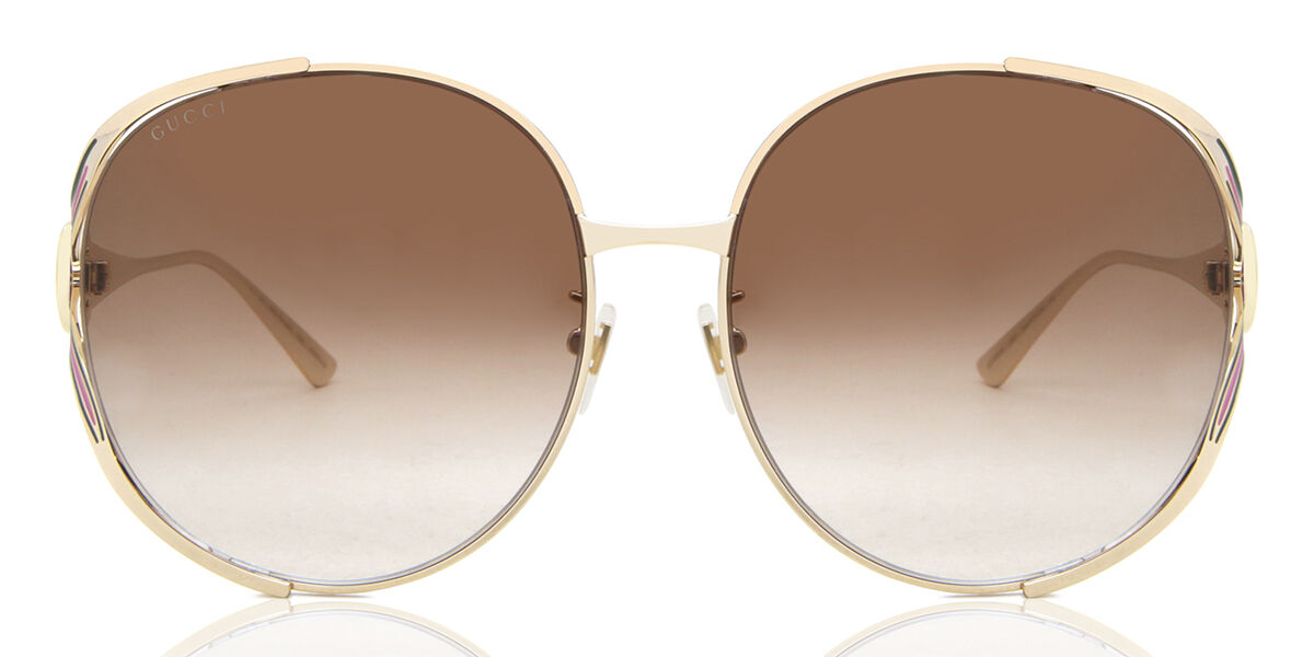 Gucci GG0225S 007 Oversized Gold Sunglasses | SmartBuyGlasses Canada