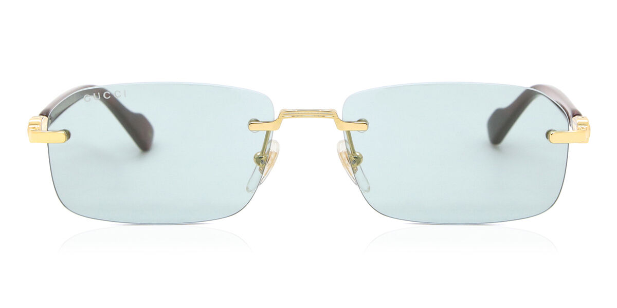 Gucci GG1221S 003 Rectangle Gold Sunglasses | SmartBuyGlasses Canada