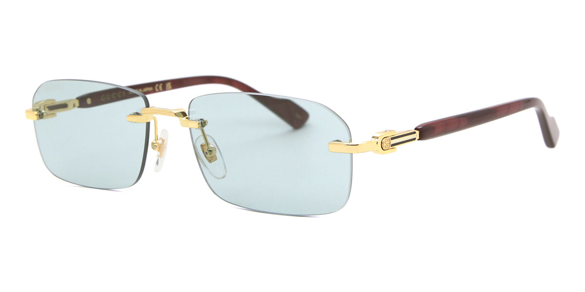 Gucci GG1221S 003 Rectangle Gold Sunglasses | SmartBuyGlasses Canada