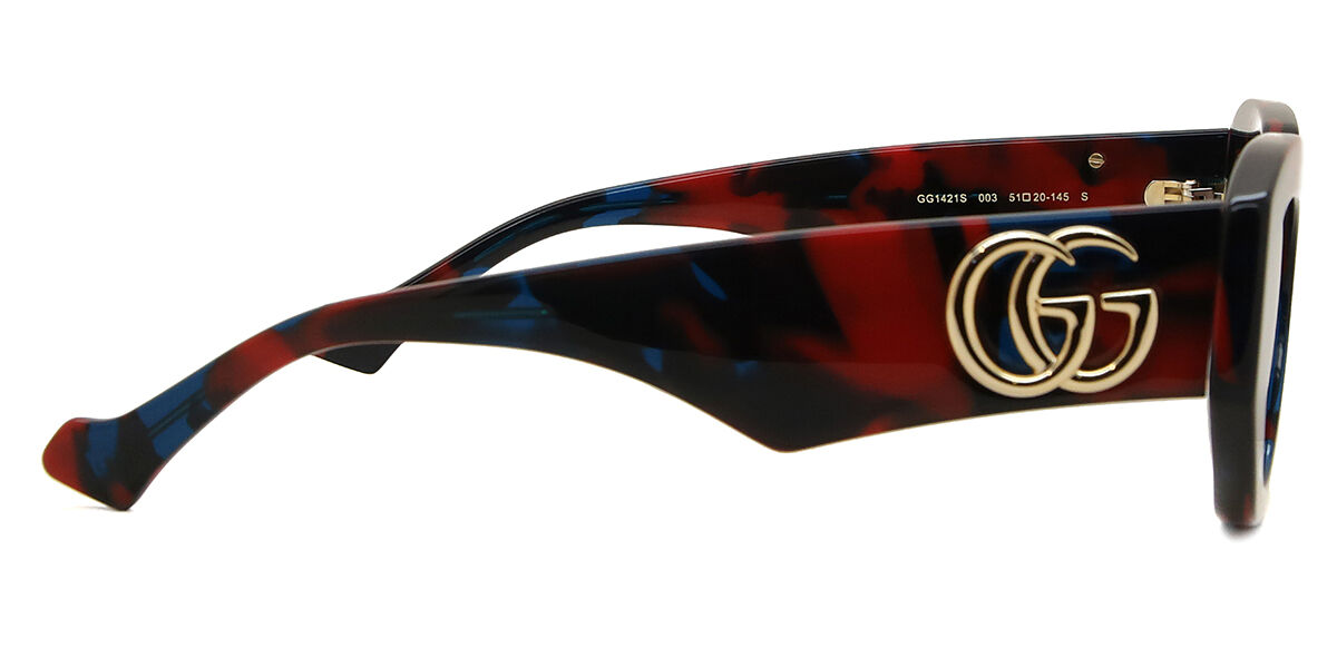 Gucci GG1421S 003 Geometric Tortoise Sunglasses | SmartBuyGlasses