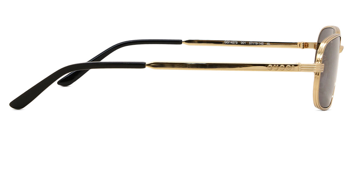 Gucci GG1457S 001 Rectangle Gold Sunglasses | SmartBuyGlasses Canada