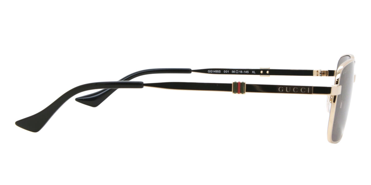 Gucci GG1495S 001 Rectangle Gold Sunglasses | SmartBuyGlasses Canada
