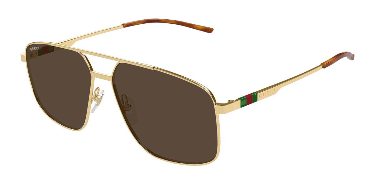 Gucci GG1676S 002 Square Gold Sunglasses | SmartBuyGlasses Canada
