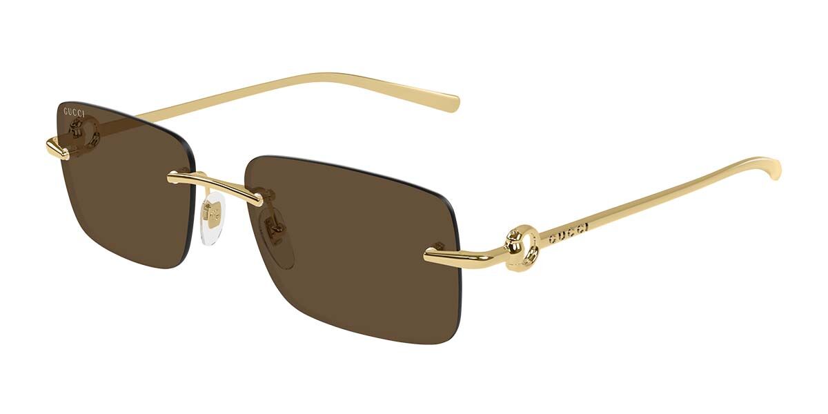 小物 GUCCI sunglasses interlocking case gold Gucci GG1703S 004 Rectangle Gold Sunglasses | SmartBuyGlasses Canada