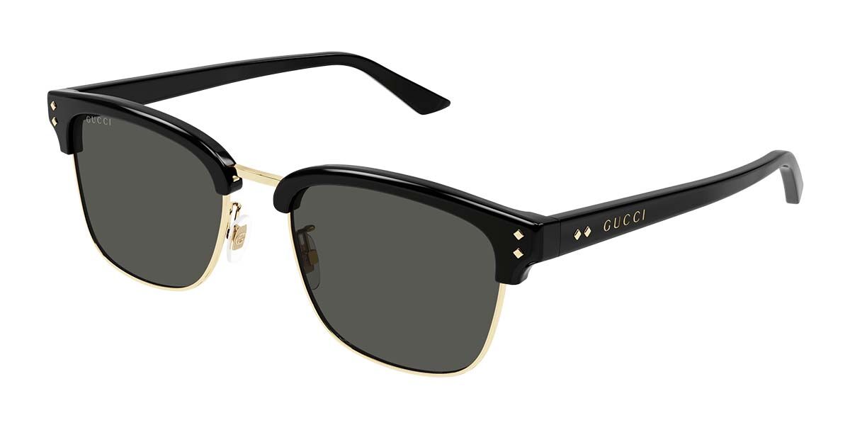 Gucci GG1897SK Asian Fit 001 Browline Black/Gold Sunglasses
