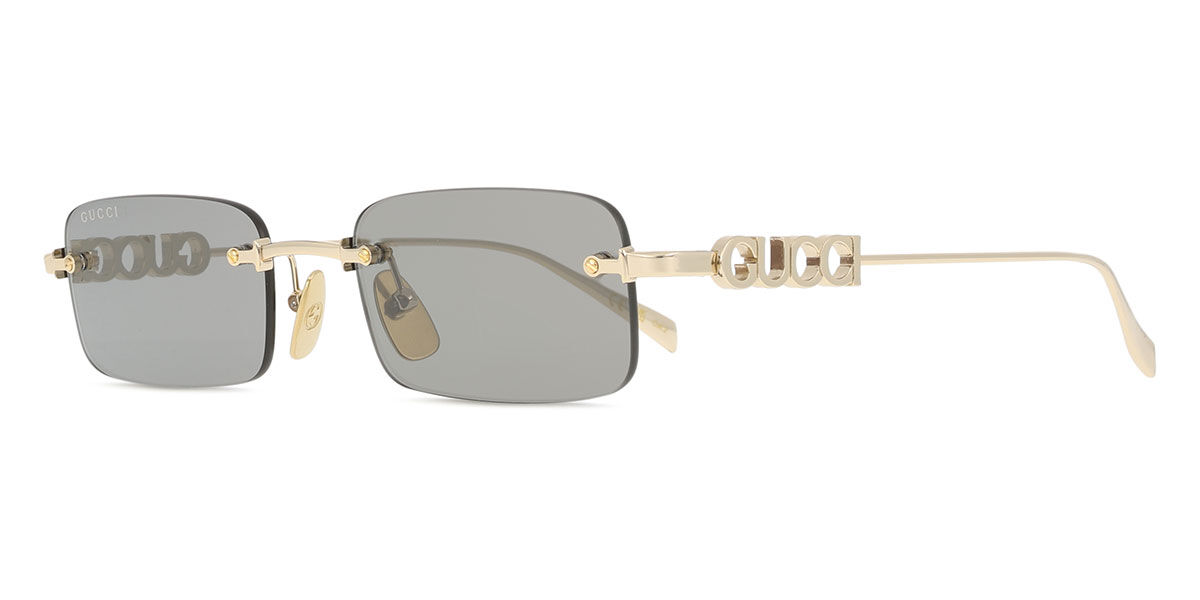 Gucci GG1808S 003 Rectangle Gold Sunglasses | SmartBuyGlasses Canada