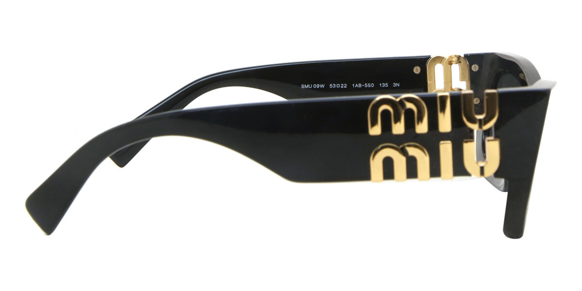 Miu Miu MU09WS 1AB5S0 Cat Eye Black Sunglasses | SmartBuyGlasses