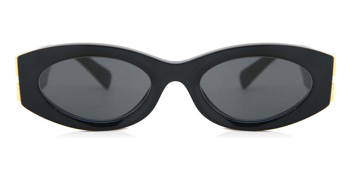 Miu Miu MU11WS 1AB5S0 Oval Black Sunglasses | SmartBuyGlasses Canada