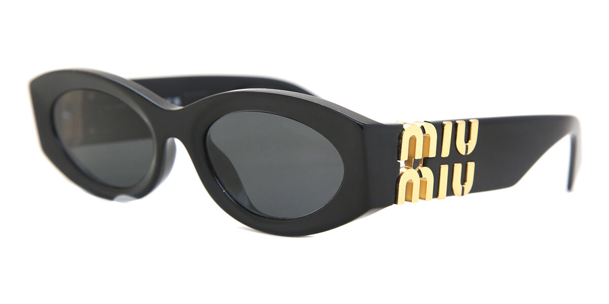 Miu Miu MU11WS 1AB5S0 Oval Black Sunglasses | SmartBuyGlasses Canada