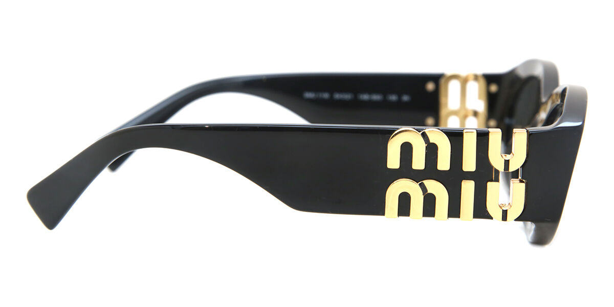 miu miu ブラック サングラス　MU 11WS 1AB5S0 Miu Miu MU11WS 1AB5S0 Oval Black Sunglasses | SmartBuyGlasses Canada