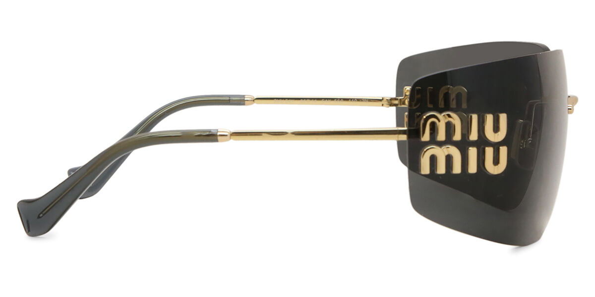 Miu Miu MU54YS 5AK5S0 Wraparound Gold Sunglasses | SmartBuyGlasses