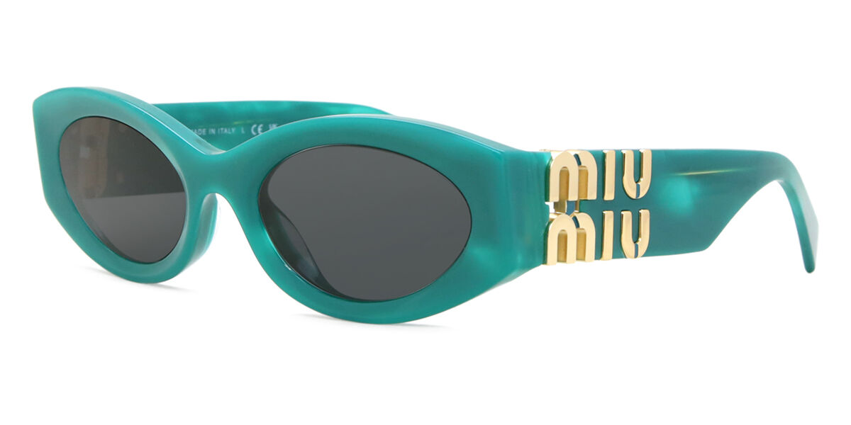 Miu Miu MU11WS 15H5S0 Oval Green Sunglasses | SmartBuyGlasses Canada
