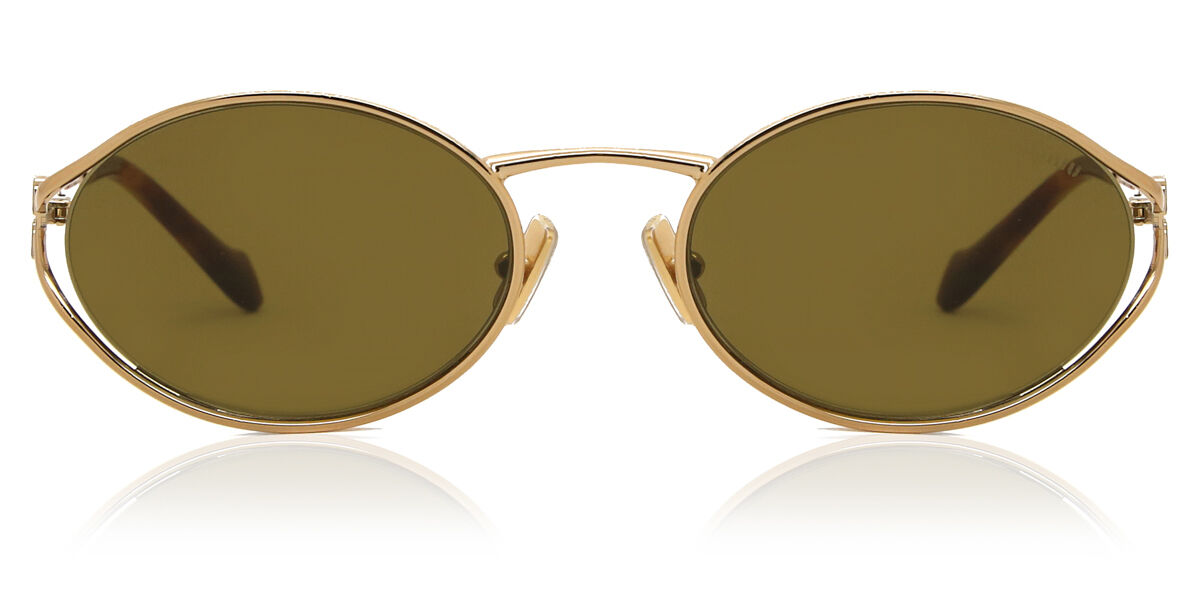 Miu Miu MU52YS 7OE01T Oval Brass Gold Sunglasses | SmartBuyGlasses