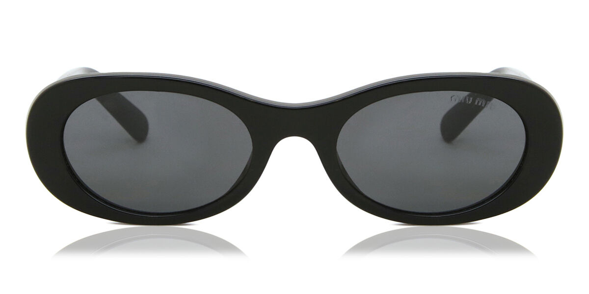 Miu Miu MU06ZS 1AB5S0 Oval Black Sunglasses | SmartBuyGlasses Canada