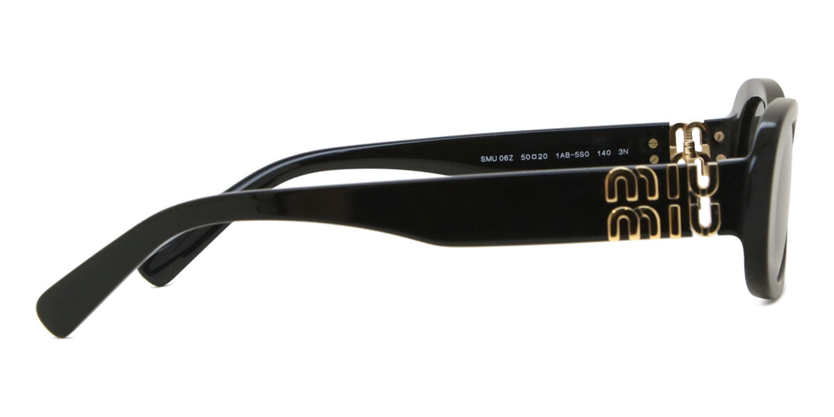 Miu Miu MU06ZS 1AB5S0 Oval Black Sunglasses | SmartBuyGlasses Canada