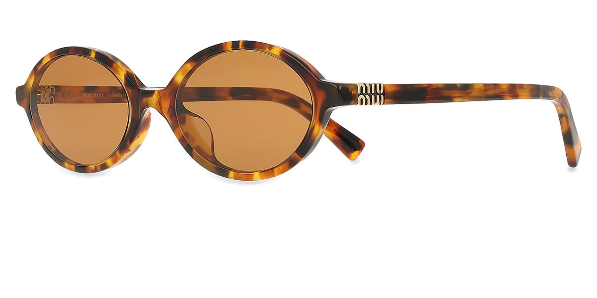 みーぅ Miu Miu MU04ZSF Asian Fit 19P2Z1 Oval Honey Yellow Tortoise