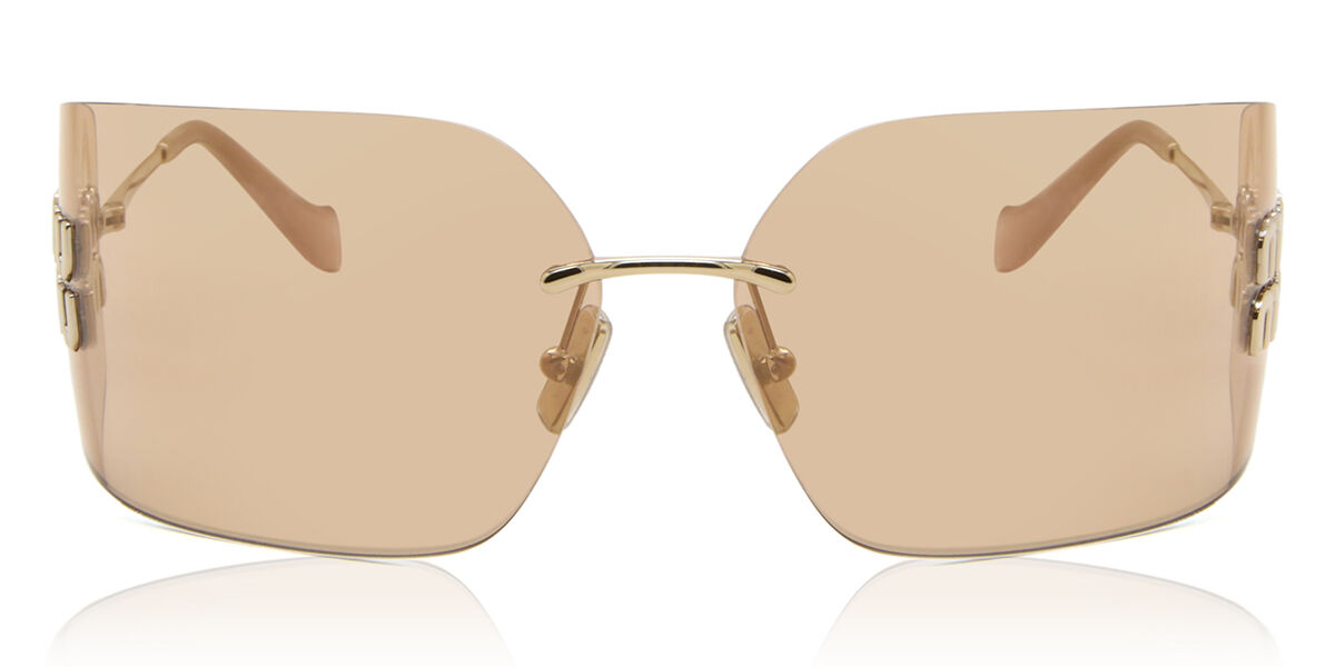 Miu Miu MU54YS ZVN20F Wraparound Pale Gold Sunglasses