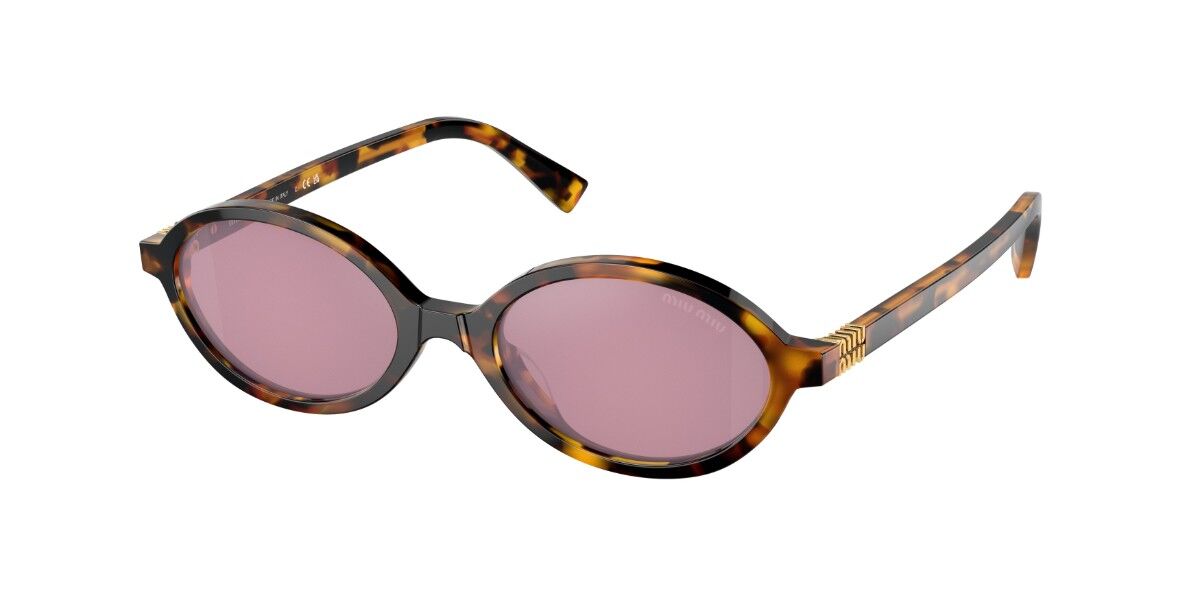 Miu Miu MU04ZSF Asian Fit VAU07F Oval Honey Yellow Tortoise