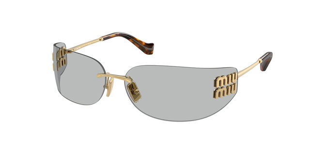 Miu Miu MUA51S 5AK50K Rectangle Gold Sunglasses 