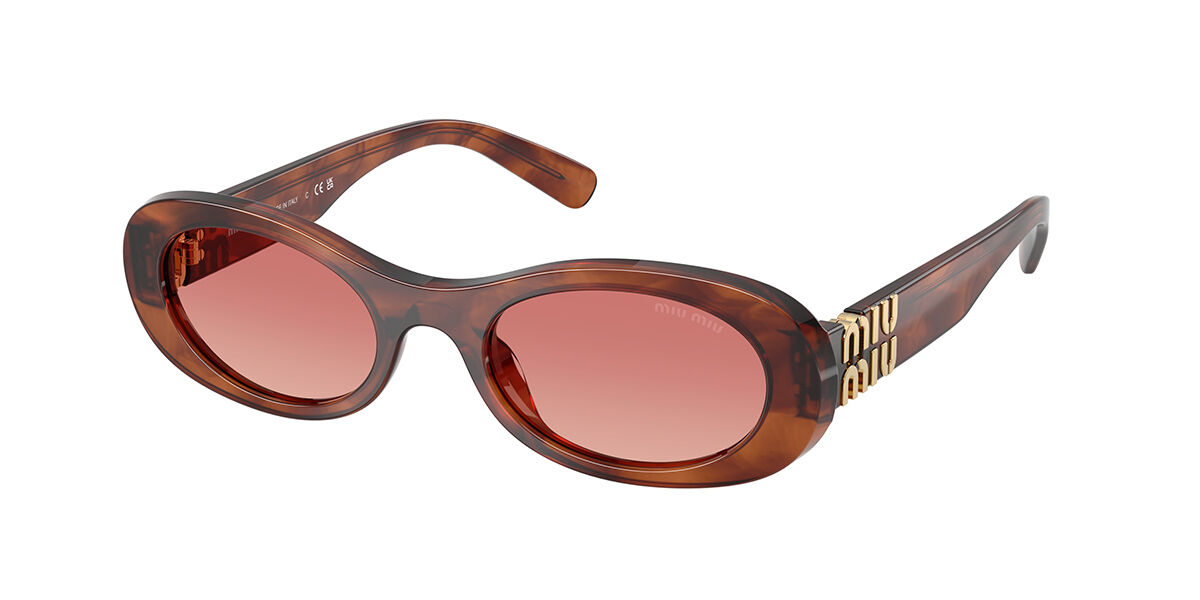 Miu Miu MU06ZS 11T40F Oval Transparent Sand Brown Sunglasses