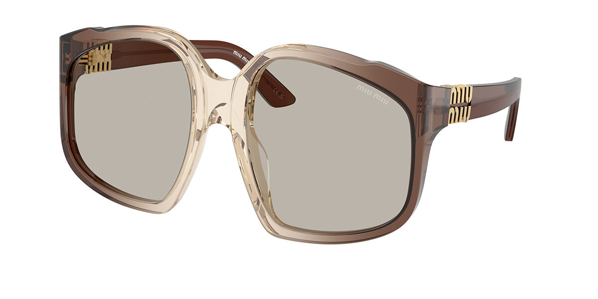 Miu Miu MU56ZS ZVN5S0 Geometric Pale Gold Sunglasses