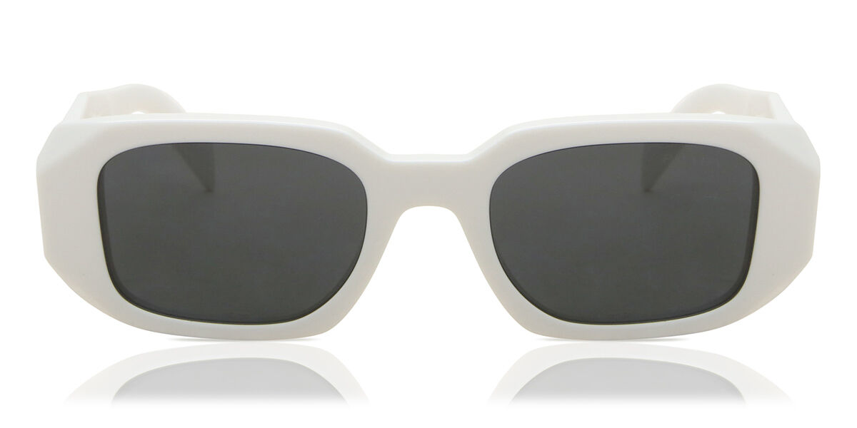 Prada PR 17WS Symbole 1425S0 Rectangle Talc White Sunglasses