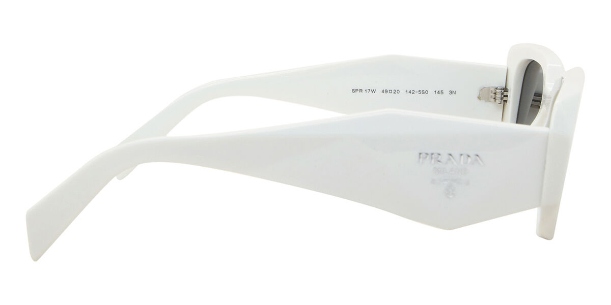 PRADA Symbol サングラス　ホワイト　PR17WS 1425S0 Prada PR 17WS Symbole 1425S0 Rectangle Talc White Sunglasses