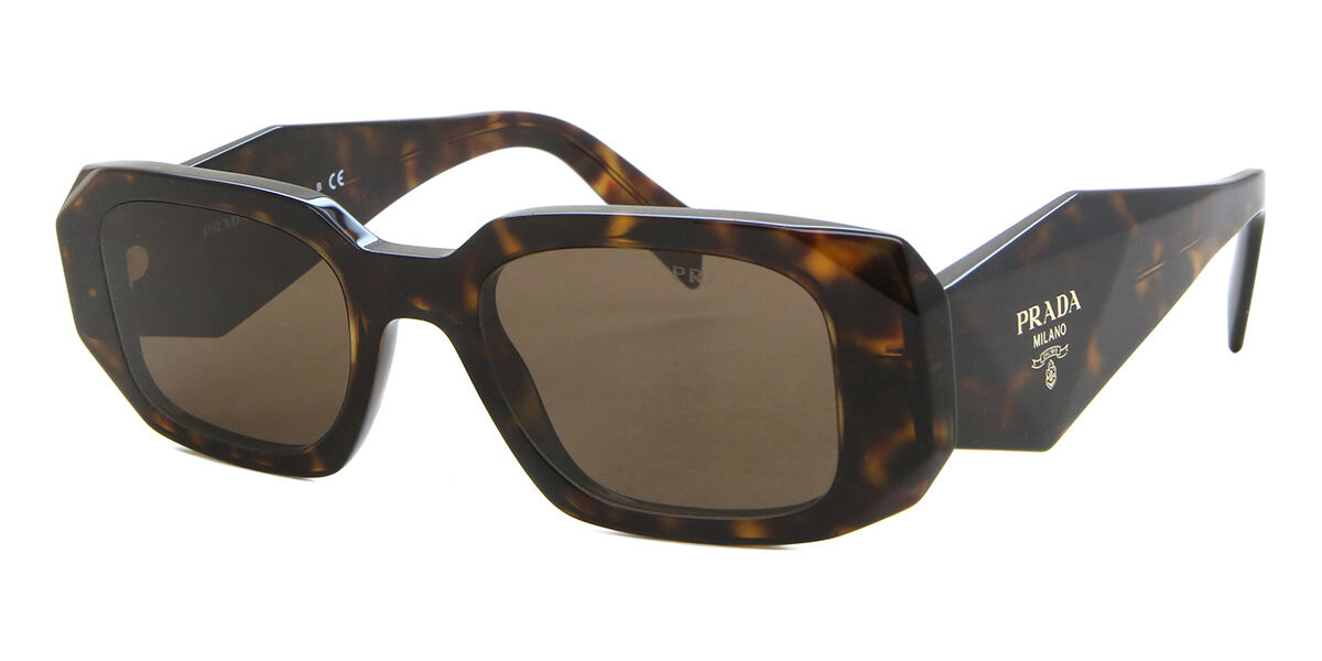 Prada PR 17WS Symbole 2AU8C1 Rectangle Tortoise Sunglasses