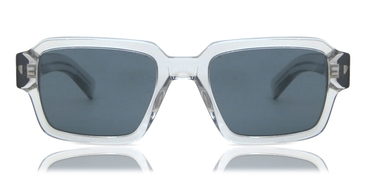 Prada PR 02ZS U430A9 Square Transparent Grey Sunglasses